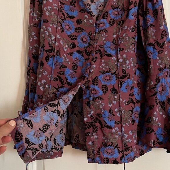 Free People Magic Mystery Tunic Floral Bell Sleeve Blouse - Picture 5 of 10